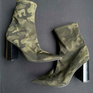 army print boot heels
